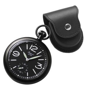 ラポート/Rapport ブラックカラー 手巻き式 PW35と懐中時計専用革ケースのセット｜syohbido-store