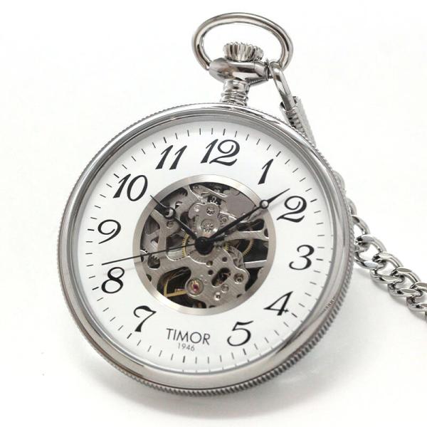 TIMOR/ティモール/オープンフェイス/スケルトン/TP106CH01/シルバーカラー 懐中時計 ...