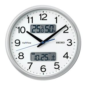 SEIKO セイコー ネクスタイム(液晶表示付)  電波掛け時計  ZS251S プレート文字刻印可能｜syohbido-store