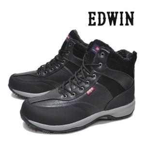 スノーブーツ メンズ EDWIN エドウィン 靴 カジュアルブーツ ハイカット スニーカー ブーツ カジュアルシューズ 防水 防寒 防滑 冬靴 EDS 9120 ブラック 黒