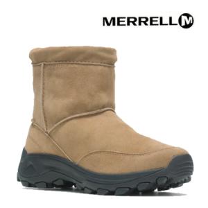 MERRELL メレル ウインターブーツ ムートンブーツ ウィンター プル オン J004559 キャメル ブラウン ベージュ ハーフ丈 メンズブーツ 紳士 メンズ｜syokandake