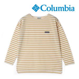 Tシャツ レディース コロンビア Columbia ウィメンズリラクシングモーメントロングスリーブクルー 半袖 UVカット ボーダー 女性 PL0232-292 Light Camel｜syokandake