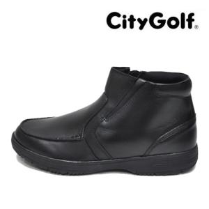 CITY Golf シティーゴルフ 靴 革靴 シンプルアンクルブーツ ビジネスシューズ SPGF935 ブラック 天然皮革 ウィンターブーツ 冬靴 紳士靴 紳士 メンズ｜syokandake