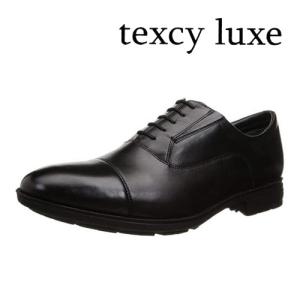 ビジネスシューズ ストレートチップ メンズ 革靴 レザー texcy luxe テクシーリュクス TU8005 紳士靴 ゴアテックス 靴幅4E 撥水 フォーマル ブラック 黒｜暑寒岳