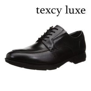 ビジネスシューズ Uチップ メンズ 革靴 レザー texcy luxe テクシーリュクス TU8006 紳士靴 ゴアテックス 靴幅4E 撥水 フォーマル ブラック 黒｜syokandake