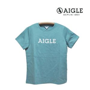 Tシャツ レディース エーグル AIGLE 吸水 速乾 ロゴ UVカット 半袖 女性用 ZTFQ591-007 バルス グリーン 緑 ブルーグリーン｜syokandake