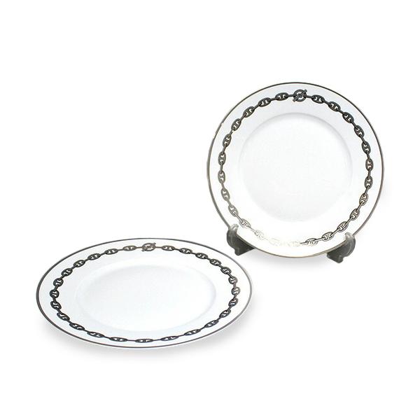 エルメス(HERMES) シェーヌダンクルプラチナ 4101 プレート 27cm 2枚(ペア) セー...