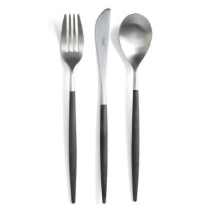 クチポール ミオ ブラック ディナー3点セット（ディナーナイフ・ディナーフォーク・ディナースプーン）