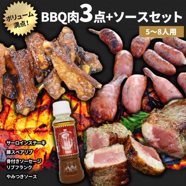 ボリューム満点！BBQ肉 3点+ソース