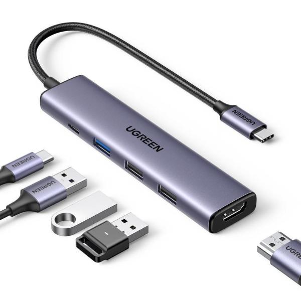 UGREEN Revodok 105 USB Cハブ 5-IN-1 USB ハブ Type-C 10...