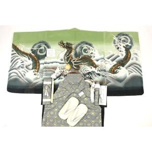 男児 七五三 着物 袴 フルセット 5歳 祝着 竜柄 M7S-2