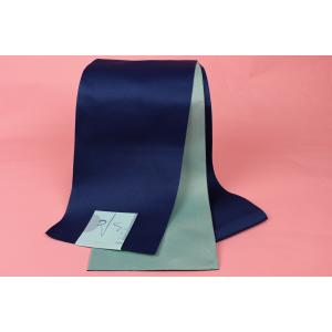 無地 浴衣帯  リバーシブル 半幅帯 MYO-10　(紺×サックスブルー)