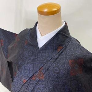 大島紬 地空き 黒地 9マルキ 裄65.7cm 身丈167.5cm 前幅23.5cm 後幅  