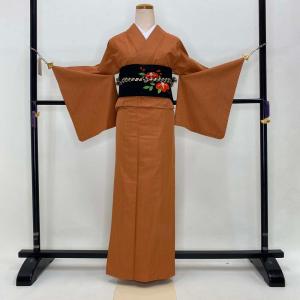 木綿着物 アンティーク 木綿 単衣 絣模様 バチ衿 紺色x赤色x白色