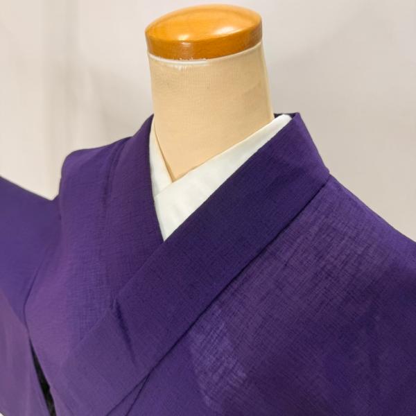 色無地 夏 紗 夏用 洗える着物 幅広 大きい 裄67.1cm お洒落着 普段着 礼装 ポリエステル...