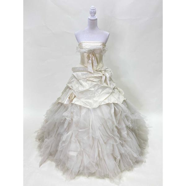 中古 ウェディングドレス Scena D’uno シェーナドゥーノ オフホワイト 11号TT 二次会...