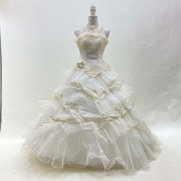 ウェディングドレス　5号FT FANCY　ファンシー　中古　アメリカンスリーヴ　プリンセス　オフホワ...