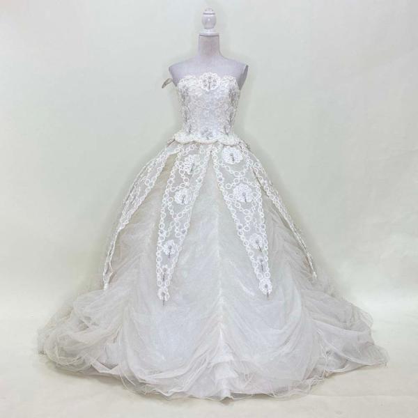 中古 ウェディングドレス　オフホワイト　FANCY　5号FT　撮影衣装　結婚式　二次会　ステージドレ...