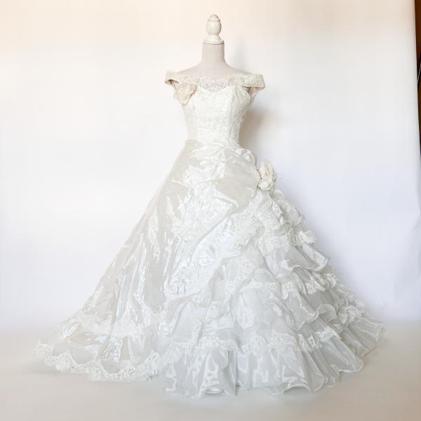 中古 ウェディングドレス プリンセス オフホワイト 7号 W-320