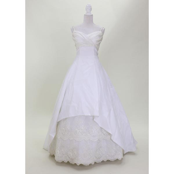 中古 ウェディングドレス  二次会・フォト婚に！ Lovely Wedding 9号T ホワイト／w...