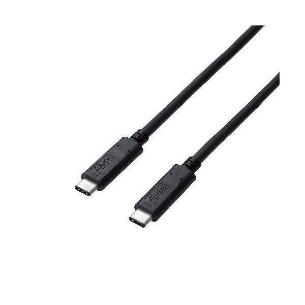 (まとめ)エレコム USB3.1ケーブル(認証品、C-C) USB3-CCP10NBK〔×2セット〕