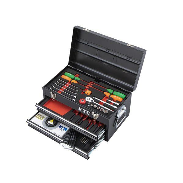 ds-KTC 京都機械工具 40点組 9.5SQ DIY用 工具セット ツールチェスト ブラック S...