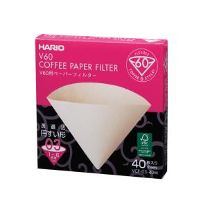 SYOUTOU HARIO v60 用ペーパーフィルター０3M 1~6杯用 40枚入り みさらし VCF-03-40M コーヒー用品 コーヒードリッパー コーヒー濾紙 フィルター｜syoutou-store