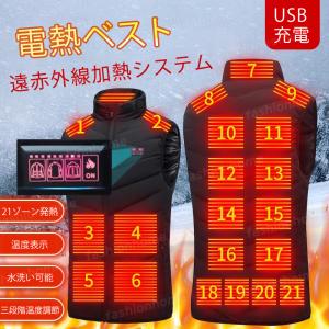 電熱ベスト 最大21箇所発熱 発熱区域独立制御 ヒーターベスト