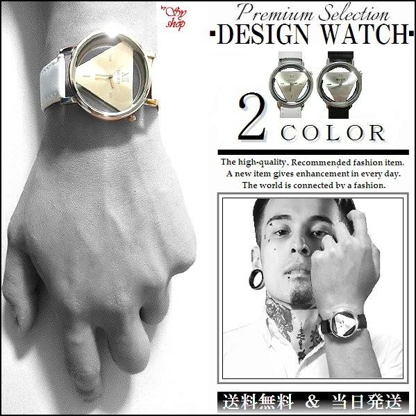 腕時計 メンズ トライアングル 三角形 アナログ 高級感 訳あり カジュアル ビジネス レザー 黒 ...