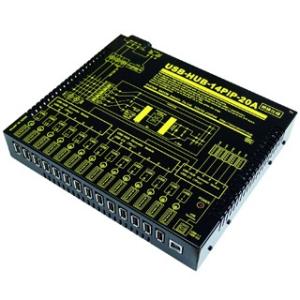 USB-HUB-14PiP-20A 業務用大容量14ポートUSBHUB(LOW/FULL)[絶縁仕様...