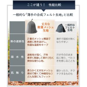 サウナハット 大きめ メンズ レディース メッ...の詳細画像5