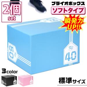 プライオボックス ソフト 40×50×60cm プライオメトリクス ボックス 昇降台 ジャンプ台 ステップ台 跳び箱 3in1 体幹 トレーニング 2個セット KaRaDaStyle｜systemstyle