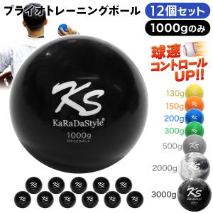 プライオボール 野球 球速アップ トレーニングボール 投手 プアボール サンドボール 練習 ウエイトボール 重いボール Plyoball 1000g (12個セット)｜systemstyle