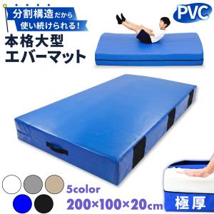 エバーマット 体操マット 極厚 PVC カバー トレーニング 運動マット ボルダリング 跳び箱 学校 幼稚園 保育園 施設用 体育 送料無料 Mサイズ 200×100×20cm