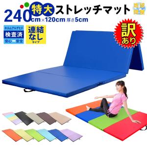 【訳あり】 プレイマット 体操 マット 折りたたみ ストレッチマット ベビーマット ヨガマット スポーツマット 防音 家庭用 大型 240×120×5cm (連結なしタイプ)
