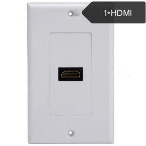 1 ポート HDMIウォールプレート ソケット コンセント 壁パネル メス to メス オーディオプレート ABS製 金メッキ 70*115mm