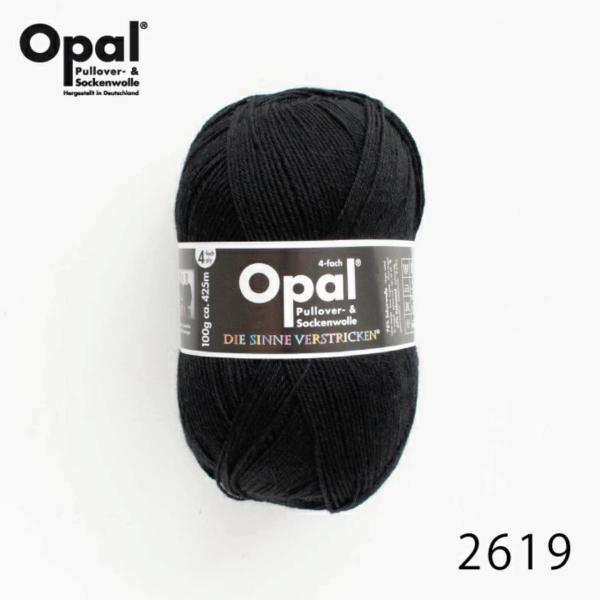 Opal Uni 2619 ジェットブラック / ソックヤーン 靴下用毛糸 てあみ ニット 手編み ...