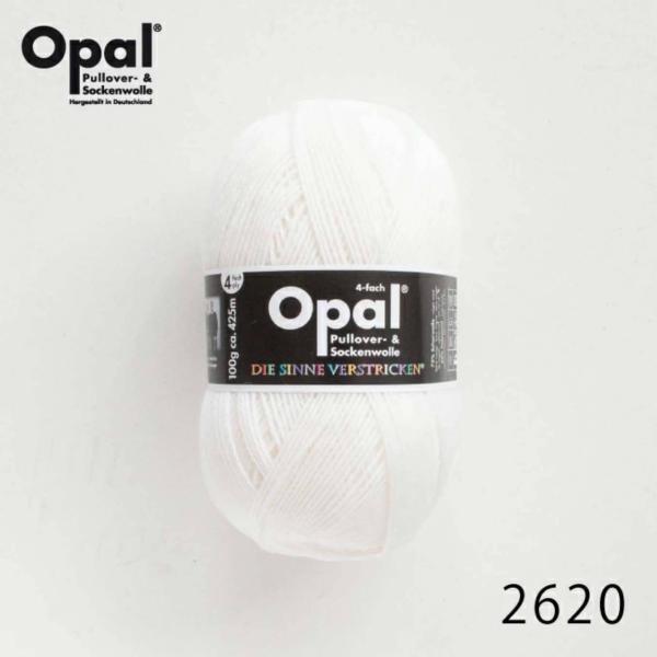 Opal 毛糸 Uni 2620 ホワイト / ソックヤーン 靴下用毛糸 てあみ ニット 手編み 編...