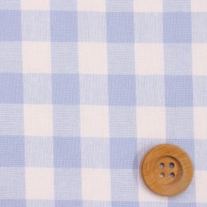 （太）パステルカラーギンガムチェック／ブルー（T/C生地）