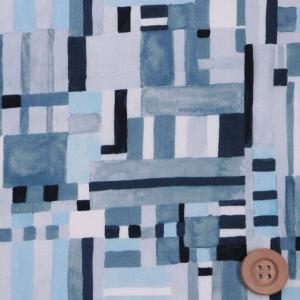 リバティプリント タナローン『Patchwork Canvas パッチワーク・キャンバス』ブルー（21-3631243/21BT）