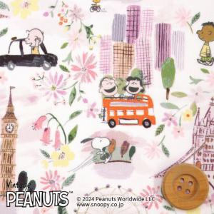 PEANUTS（TM）×リバティプリント タナローン『A London Adventure ピンクパープル』ア・ロンドン・アドベンチャー（DC33934/J24B）