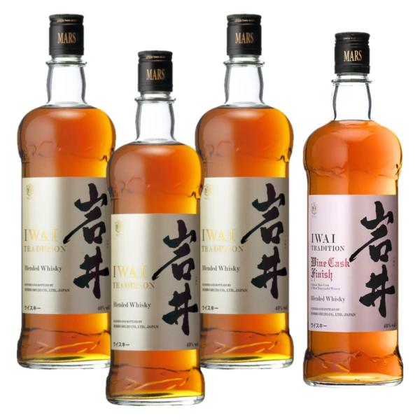 ウィスキー セット 岩井 トラディション ワインカスク 40度 4本(750ml×3本+750ml×...