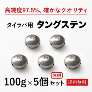 タイラバ タングステンヘッド 100g 5個　送料無料 高品質純度97.5％ シンカー オモリ 鯛ラバ  誘導式 タイラバヘッド