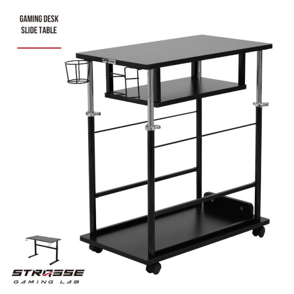 サイドテーブル STRASSE GAMING LAB 昇降式 サイドラック PCラック パソコンデス...