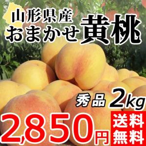 黄桃 2kg 送料無料 秀品 山形県産 桃 もも 黄金桃 産...