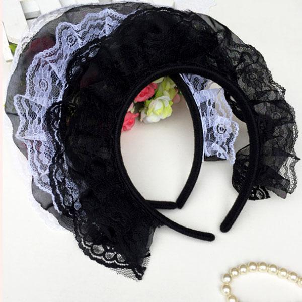 ハロウィン ヘッドドレス レース ヘアアクセサリー ゴスロリ カチューシャ ヘアアクセ メイド フリ...