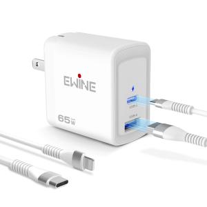 【2本ケーブル付き】PD 充電器 65w 急速充電 2ポート AC式充電器 Type C iPhone15 充電 データ転送 折りたたみ式プラグ iPhone Android iPad アダプター  PSE