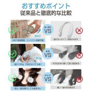 首掛け扇風機 ネックファン ネッククーラー 羽...の詳細画像2