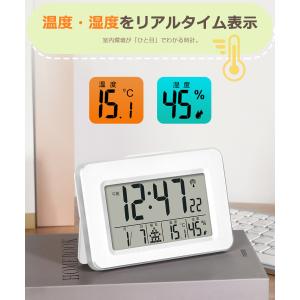 電波時計 デジタル 置き時計 湿度計 温度計 ...の詳細画像4