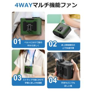 扇風機 腰掛け扇風機 小型 携帯 首かけ 10...の詳細画像3